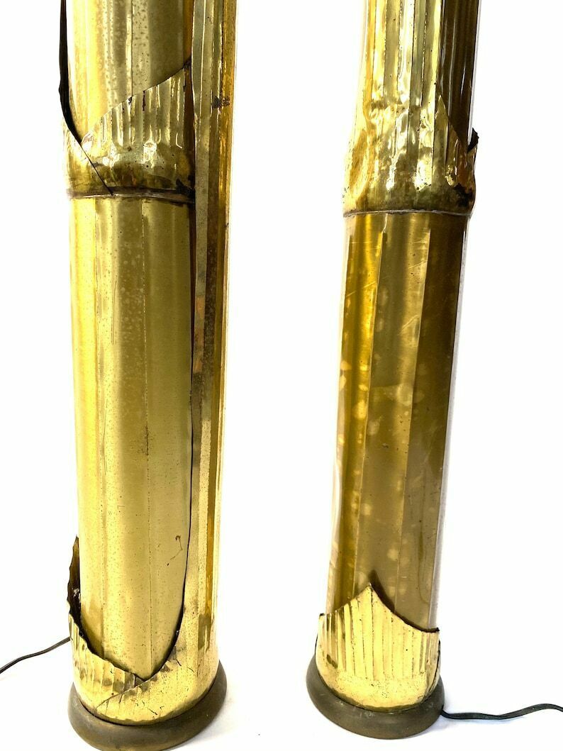 Tommaso Barbi, Pair Of "Canna Di Bambù" Floor Lamps, G&G Studio E Disegno, Rome, Italy, 1970 photo vintage