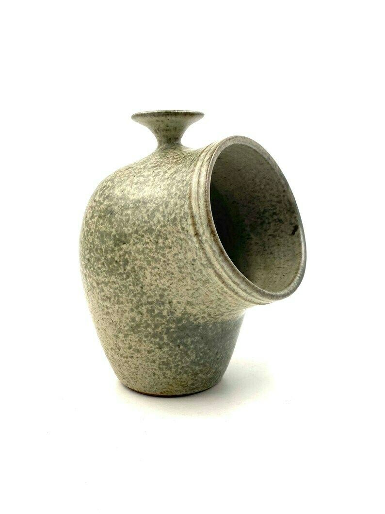 Organic Green Ceramic Vase, France 1960s photo buy