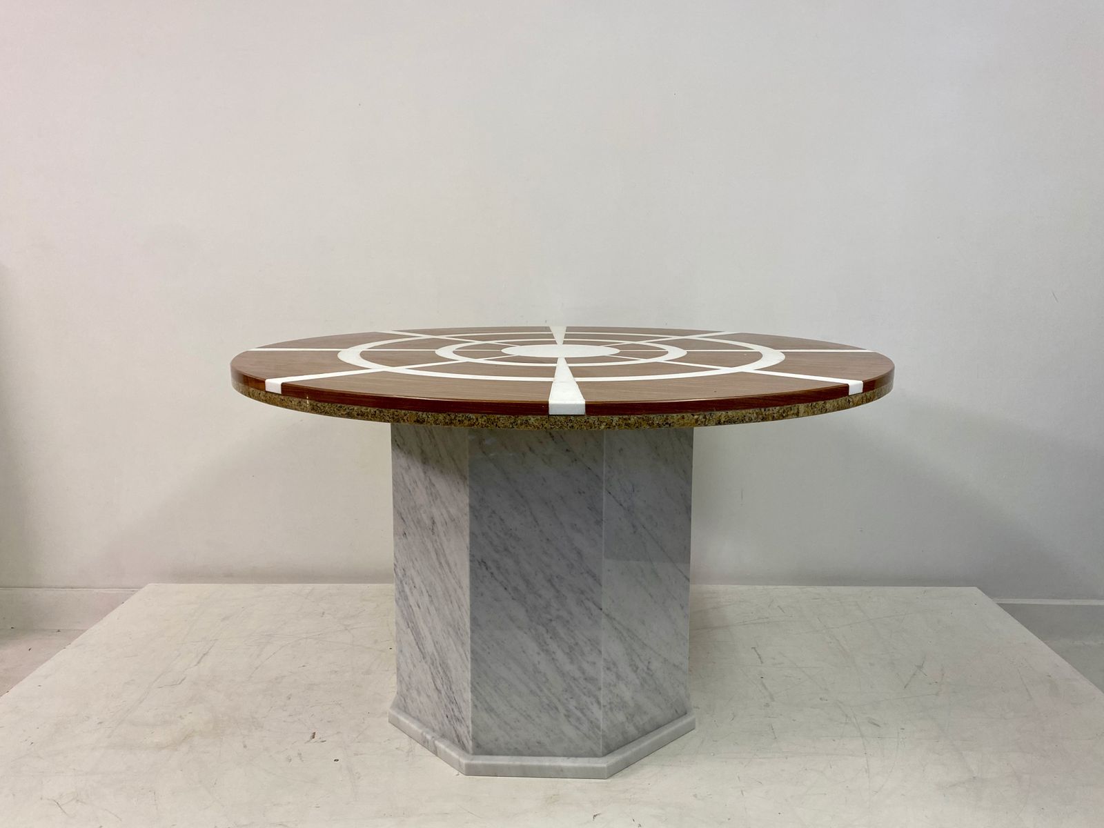 1970s Red And White Marble Dining Or Centre Table photo for sale