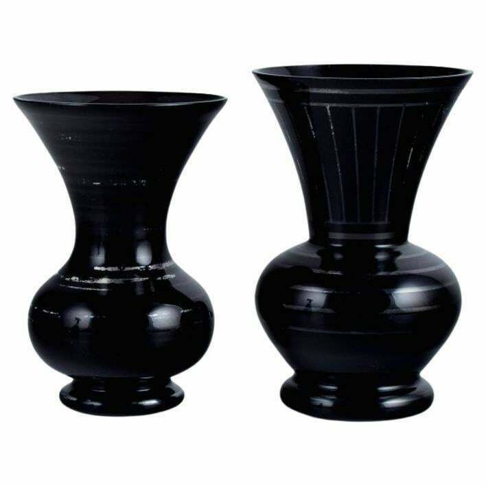 Two Art Deco Vases In Art Glass. 1930 1940s