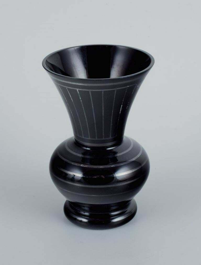 Two Art Deco Vases In Art Glass. 1930 1940s photo for sale