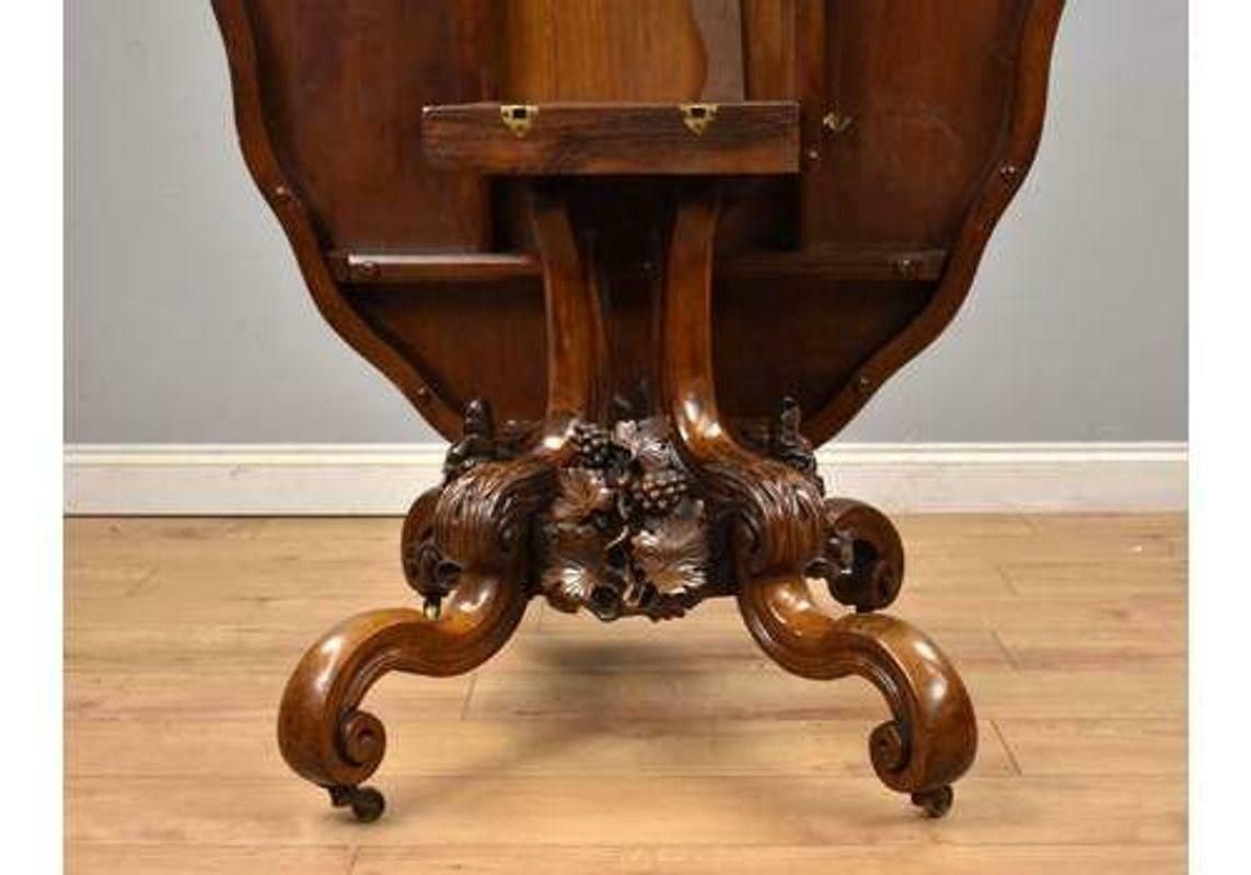 19th Century, English Victorian Burr Walnut Loo Table photo Furniture