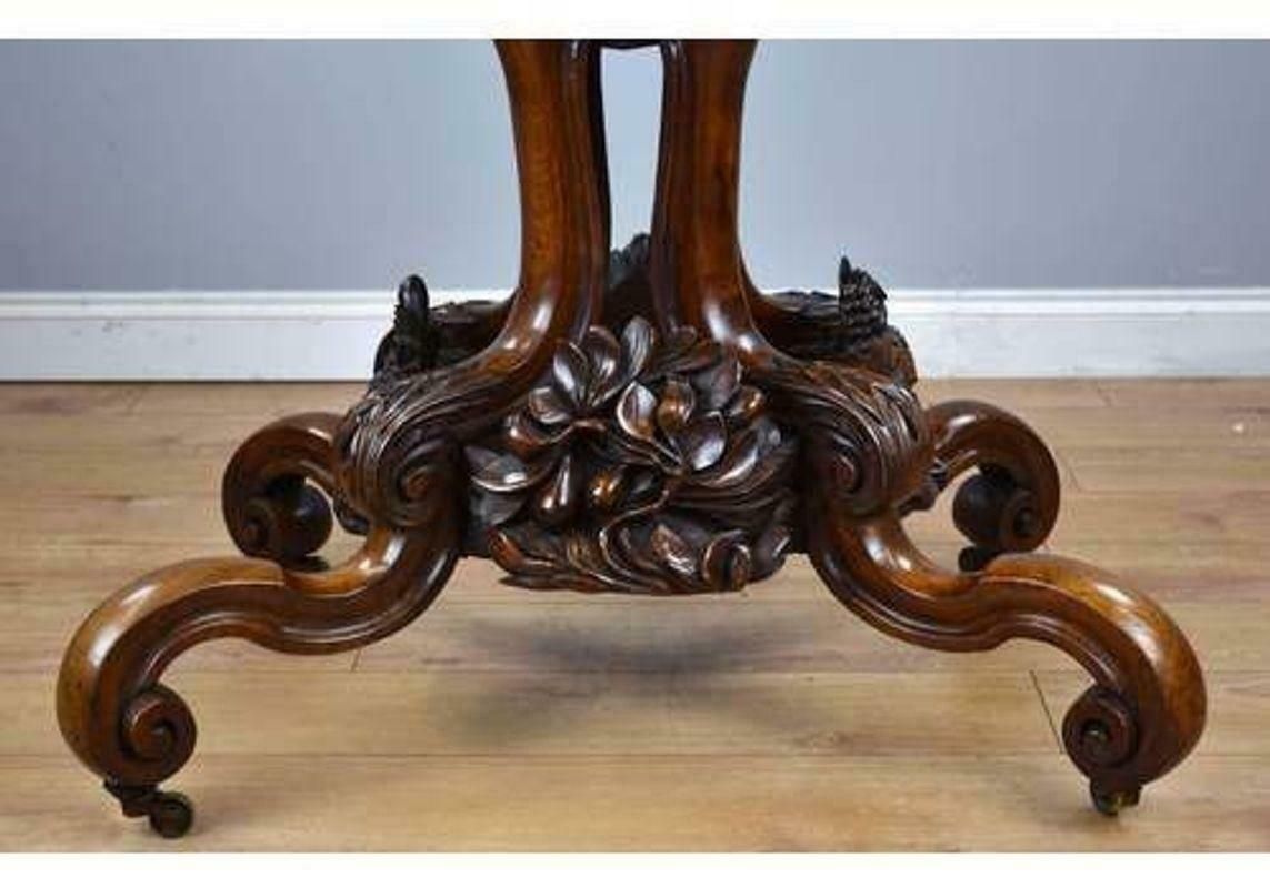 Furniture 19th Century, English Victorian Burr Walnut Loo Table photo