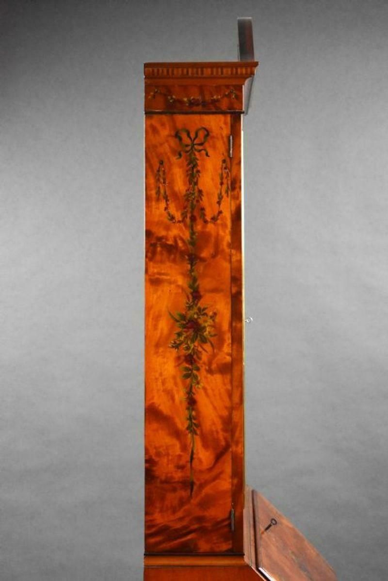 photo vintage Edwardian Hand Painted Satinwood Bureau Bookcase