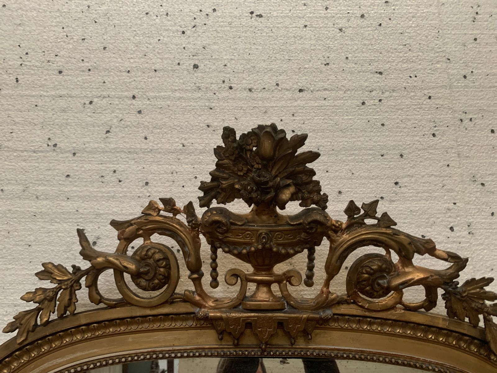 Louis XVI Style Mirror In Wood And Gilded Stucco XIX Century photo for sale