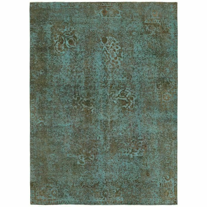 Handmade 330 X 245 Cm Turquoise Over Dyed Large Area Rug