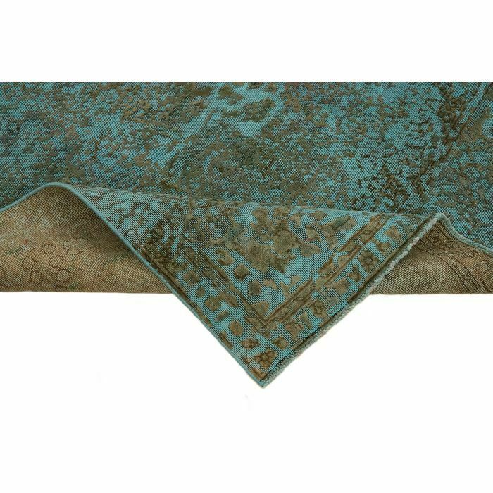Handmade 330 X 245 Cm Turquoise Over Dyed Large Area Rug photo vinterior