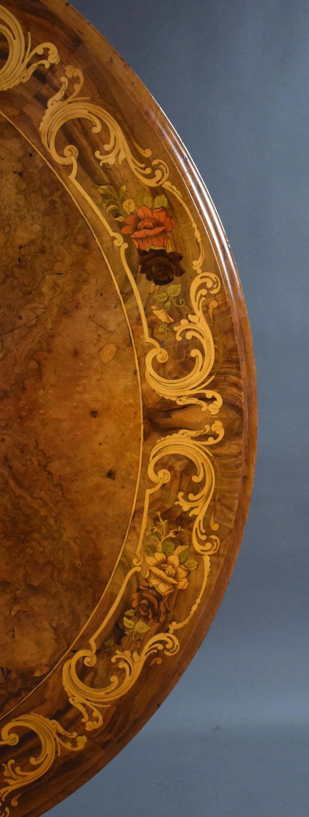 photo for sale 19th Century Victorian Burr Walnut & Marquetry Circular Breakfast