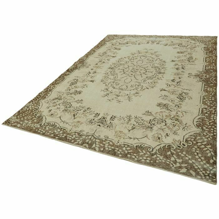 Handmade Turkish 1980's 204 X 319 Cm Beige Vintage Area Rug photo for sale