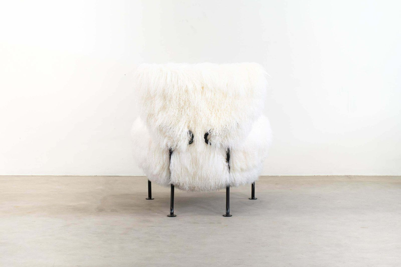Franco Albini Pl19 Or Tre Pezzi Armchair In White Mongolian Wool Poggi, Italy photo 17931.4