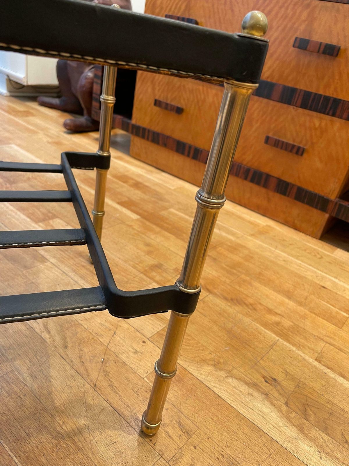 Furniture Beautiful Coffee Table By Jacques Adnet, France, Circa 1950 photo