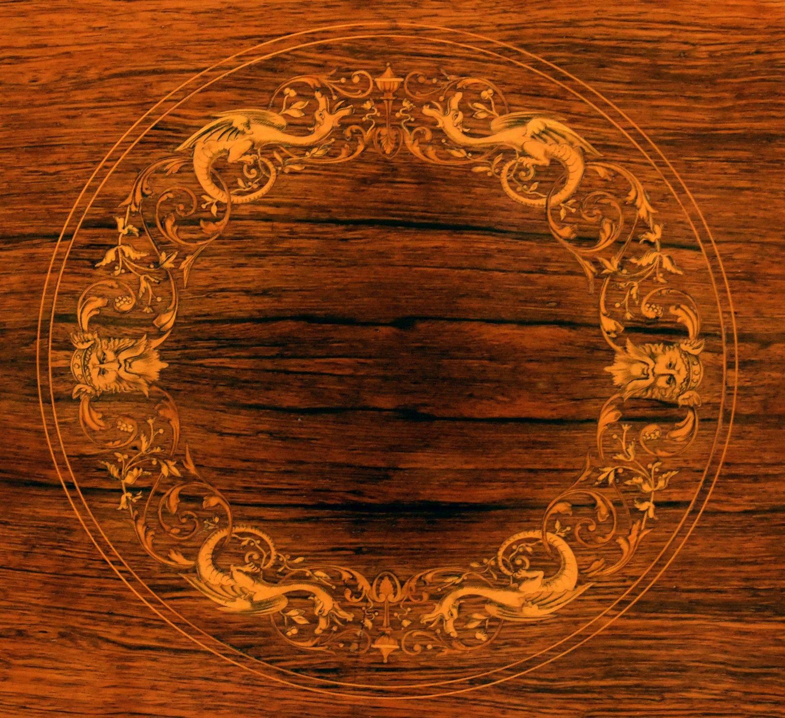 Edwardian Rosewood Inlaid Centre Table photo vinterior