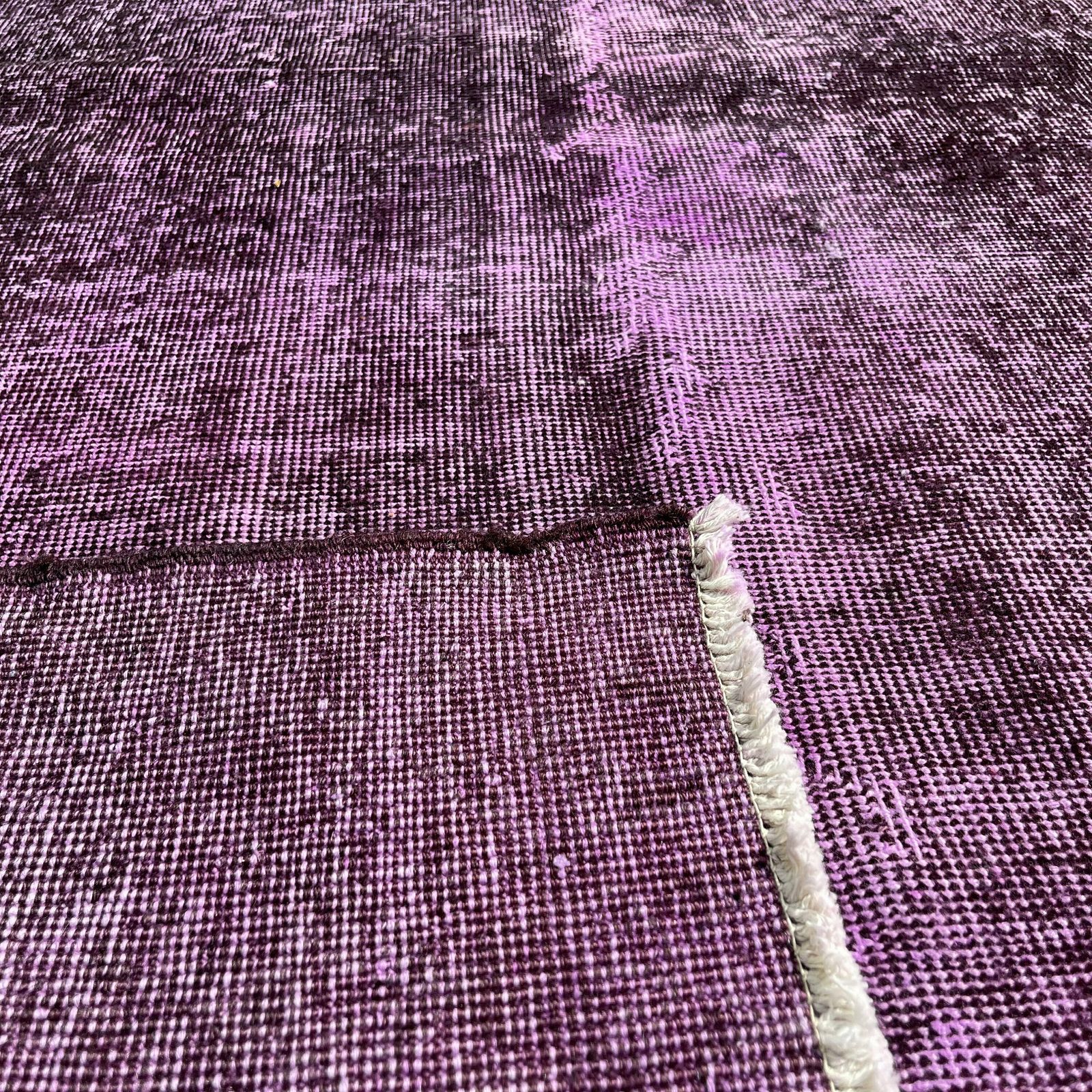Distressed Turkish Rug 207 X 117 Cm Wool Vintage Rug, Over Dyed Pink photo Textiles