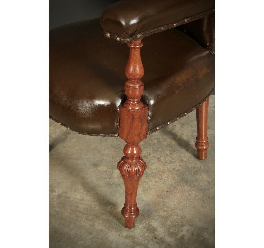 Pair Of Victorian Mahogany & Leather Desk Chairs photo buy