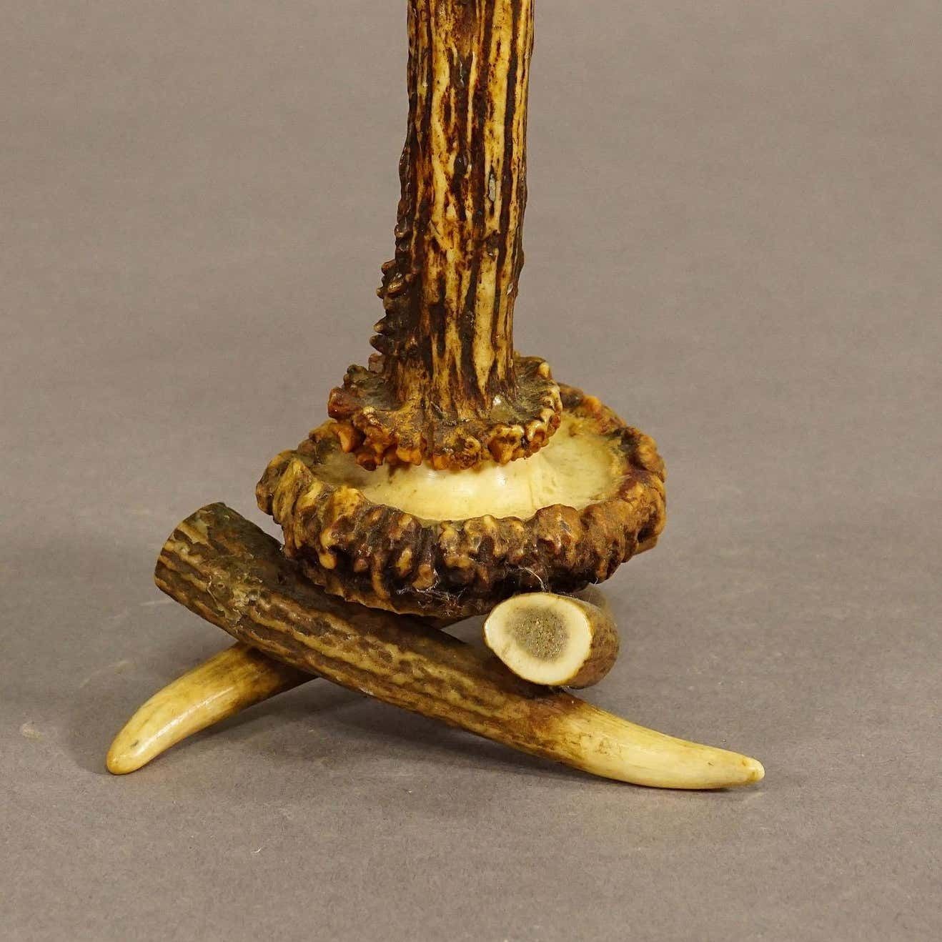 Antique Antler Candle Holder With Deer Horns, Germany Around 1900 photo Home Decor