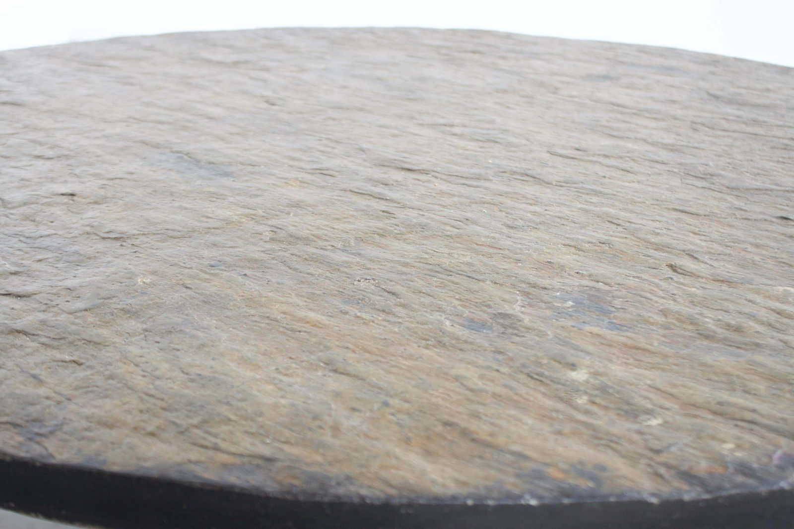Brutalist 1970s Round Coffee Table With A Brown/Green Slate Top photo 2668.0