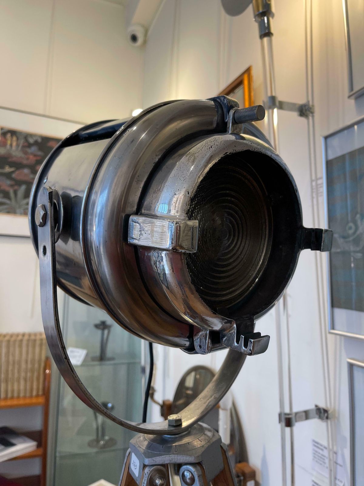 Theatre Spotlight Manufactured By Furse On Vintage Tripod, Uk, 1950''S photo Lighting