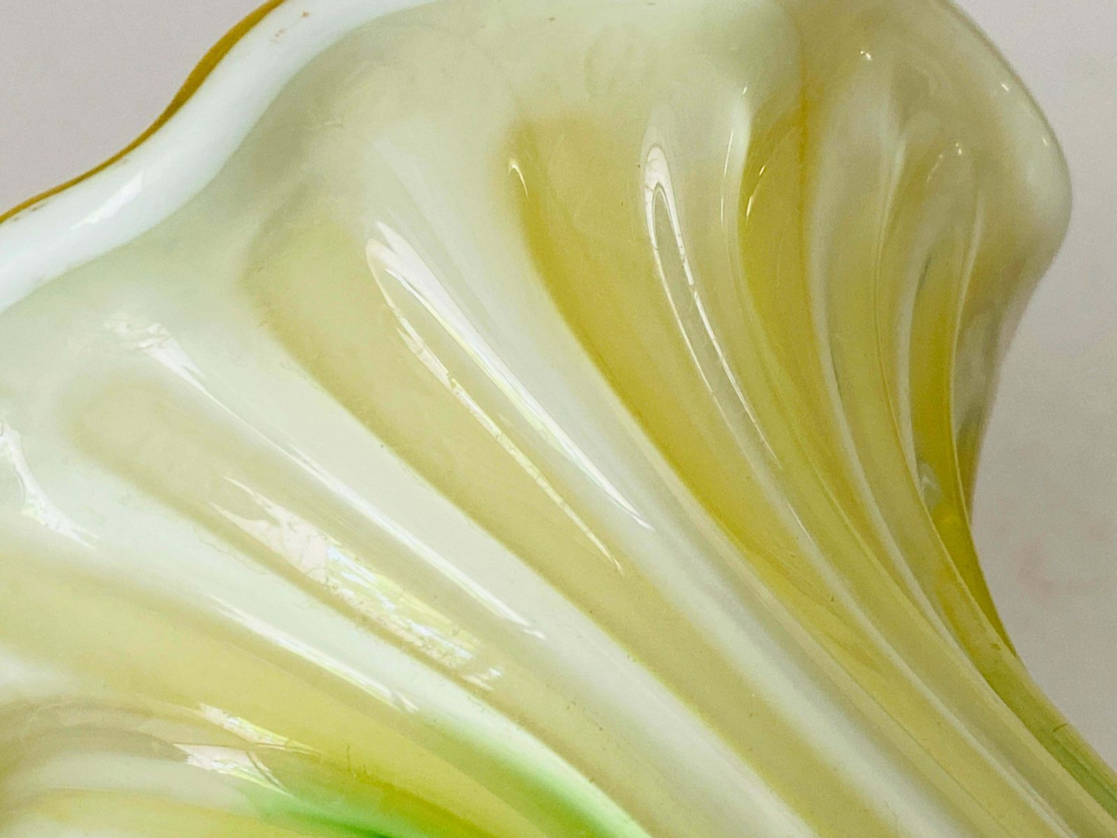 484.0 Venitian Vase 1970 Venini Green And Yellow Colour Venini Style Italy photo