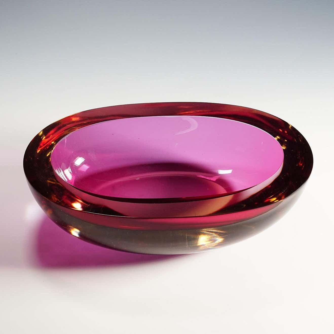 Large Seguso Vetri D'arte Murano Sommerso Glass Bowl 1960s photo 1905.0