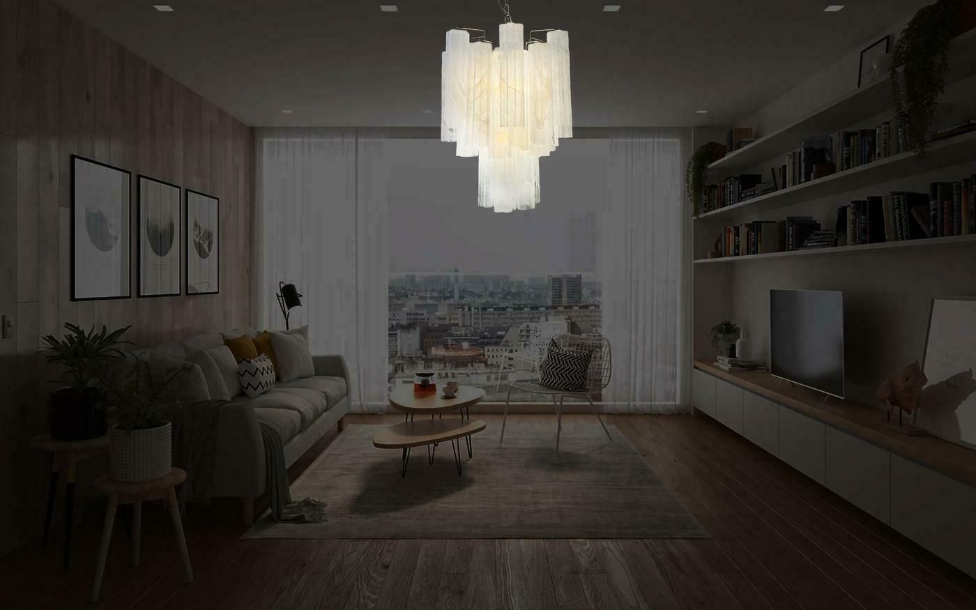 Elegant Glass Tube Chandelier   30 Albaster White Glasses photo furniture