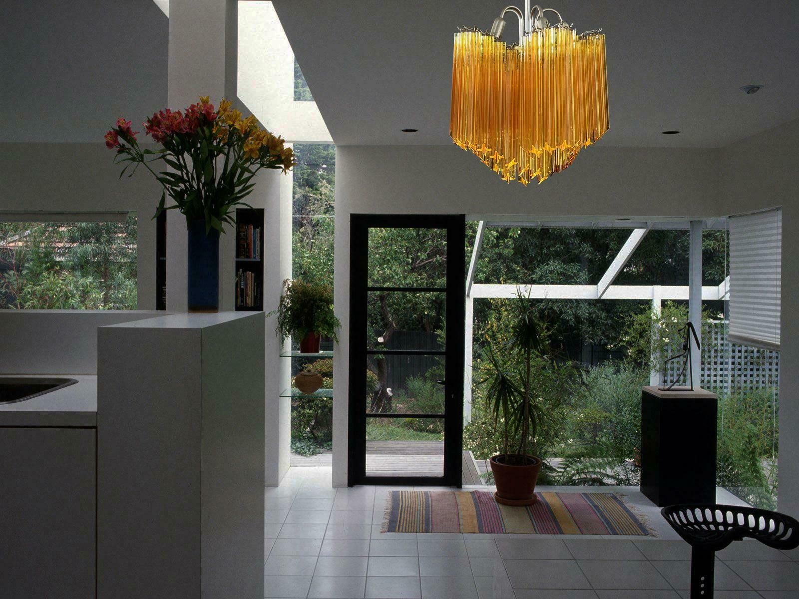 Sophisticated Modern Quadriedri Glass Chandelier   60 Amber Prism Quadriedri photo furniture