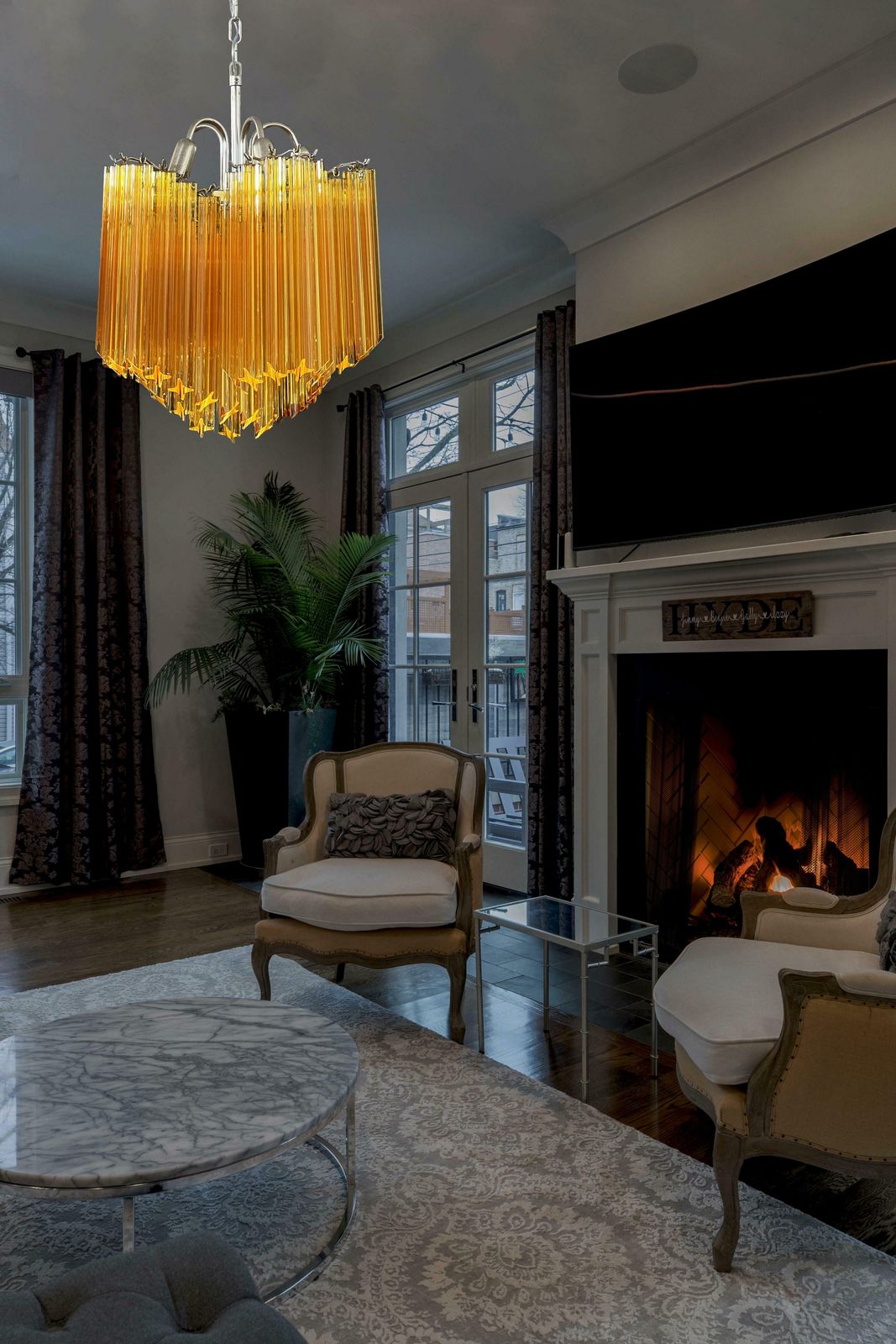 Sophisticated Modern Quadriedri Glass Chandelier   60 Amber Prism Quadriedri photo vinterior