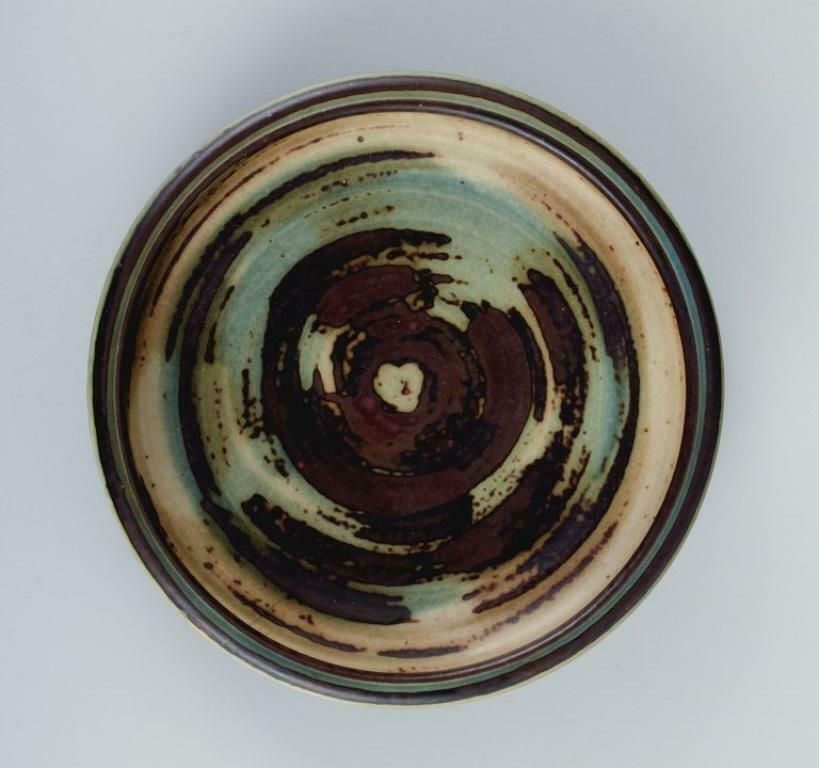 Carl Halier (1873 1948) For Royal Copenhagen, Bowl In Stoneware With Sung Glaze. photo for sale