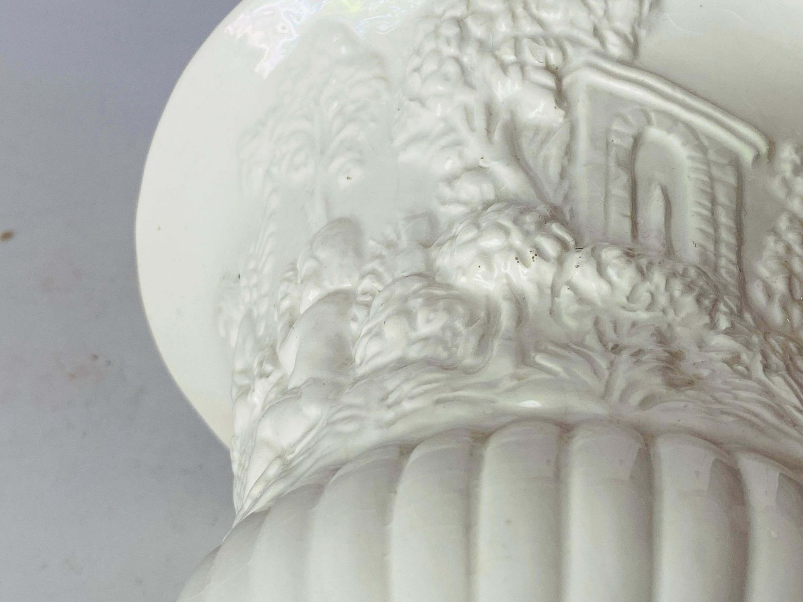 photo for sale Italian White Glazed Porcelain Urn Vase Glased Porcelain By Bassano, Circa 1930