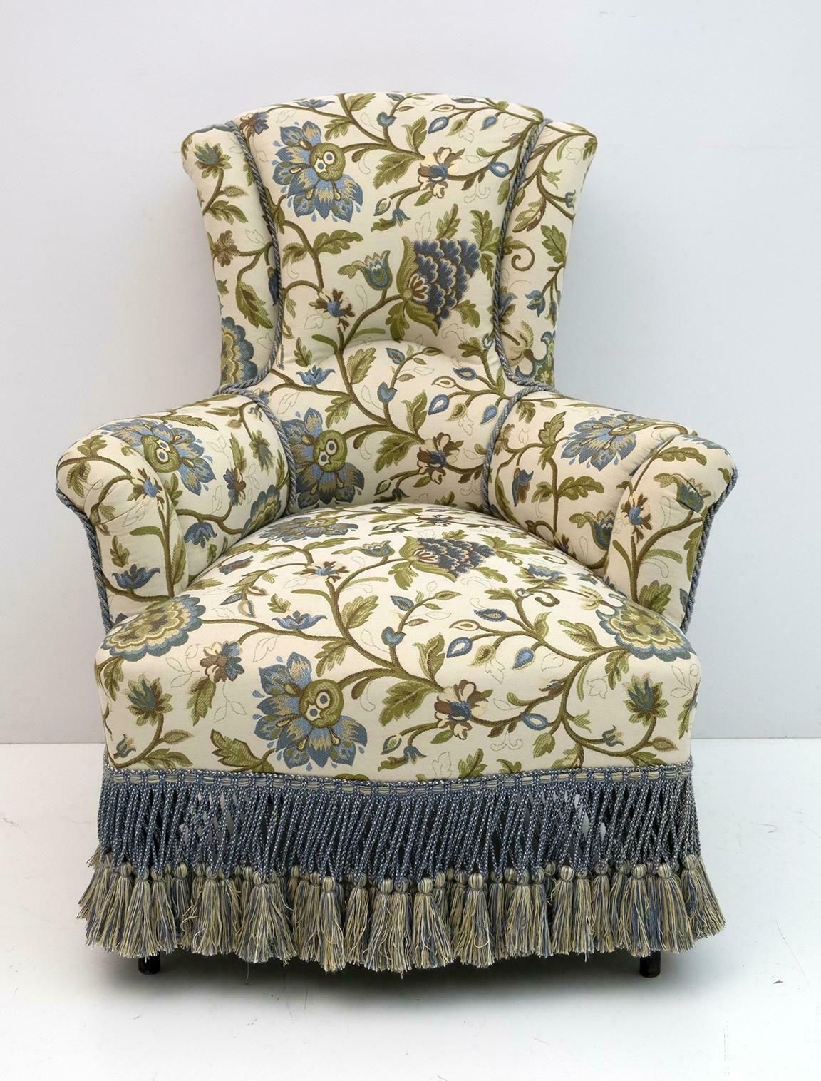 Pair Of Rare 19th Century Napoleon III Brocade Armchairs photo buy