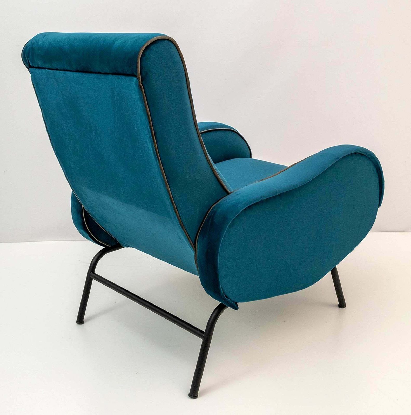 Marco Zanuso Mid Century Modern Italian Velvet Reclining Armchair, 1950s photo buy