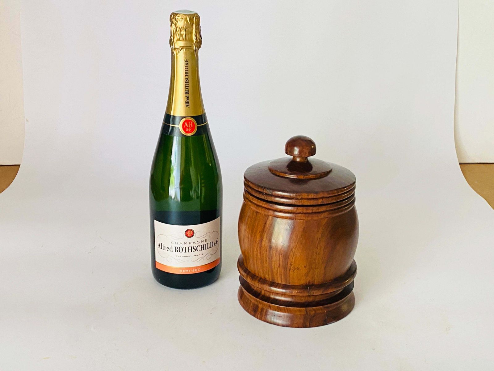 photo for sale Tabacco Pot With A Lid In Brown Color French 1970