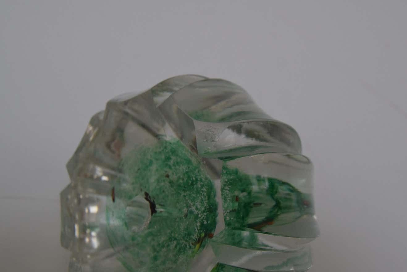 photo vintage Art Glass Paperweight, Glasswork Novy Bor, 1950s