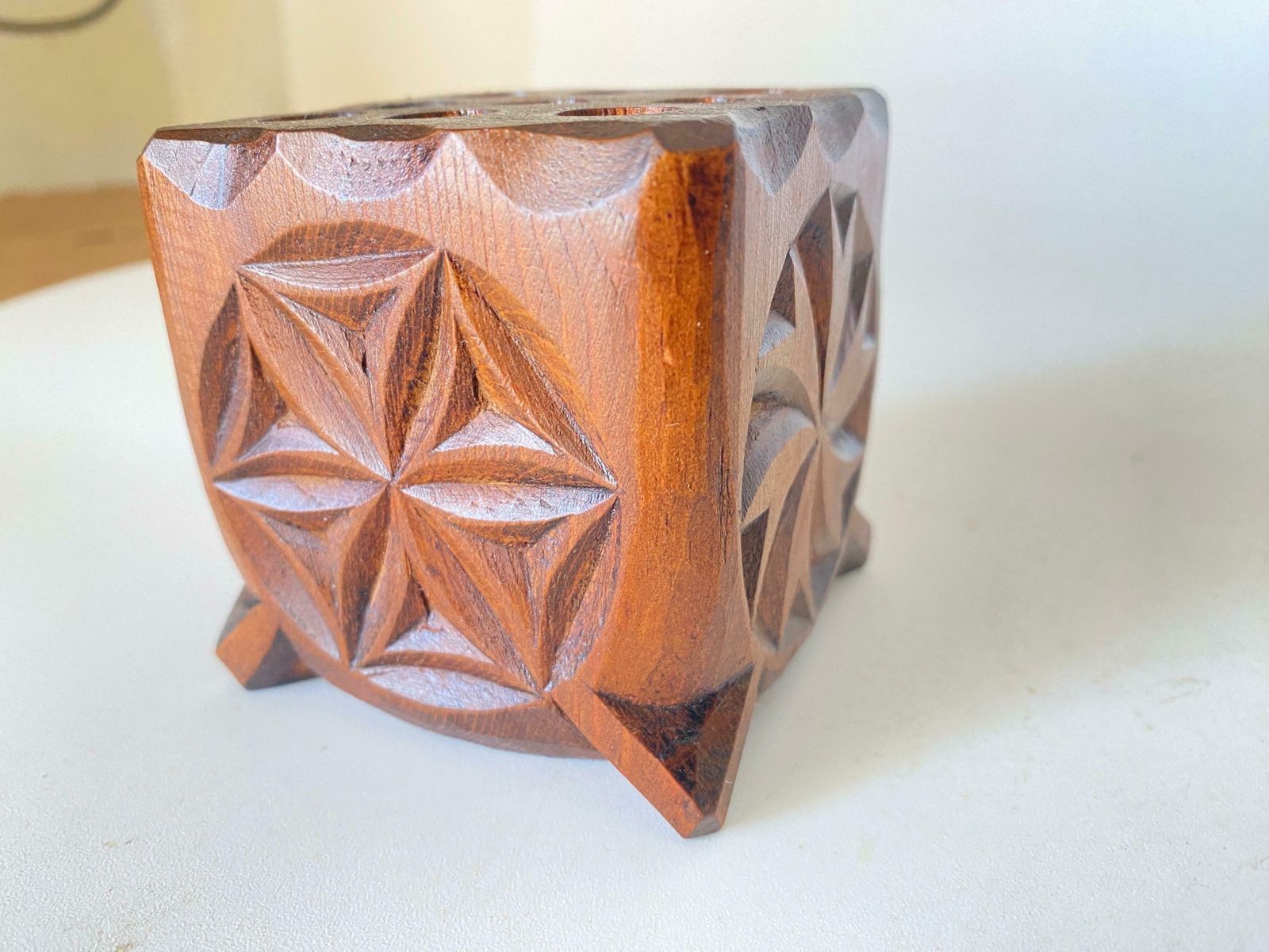 Wood Pen Holder, Brown Color, France, 1950 photo Home Decor