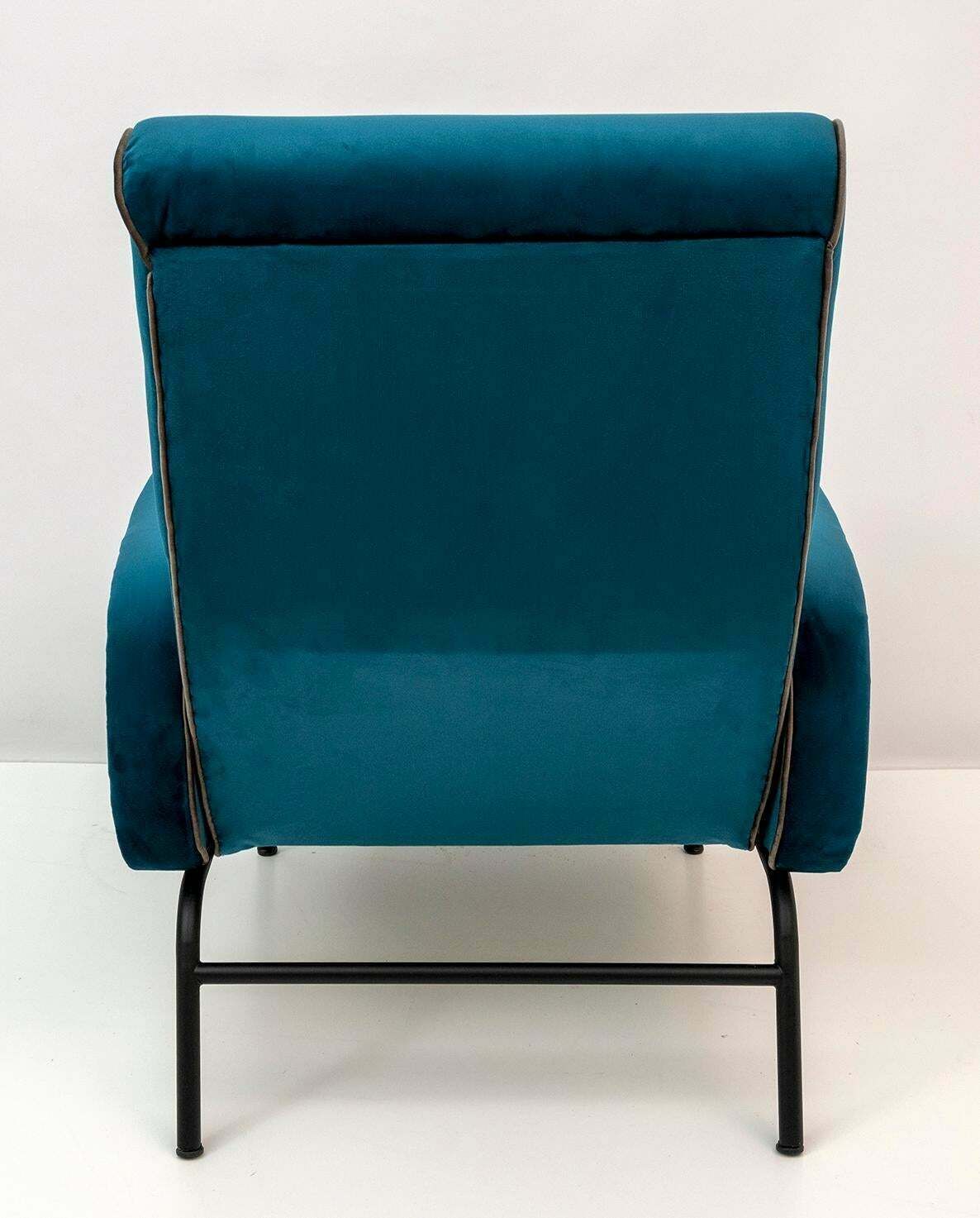 5020.0 Pair Of Marco Zanuso Mid Century Modern Italian Velvet Reclining Armchairs, 50s photo