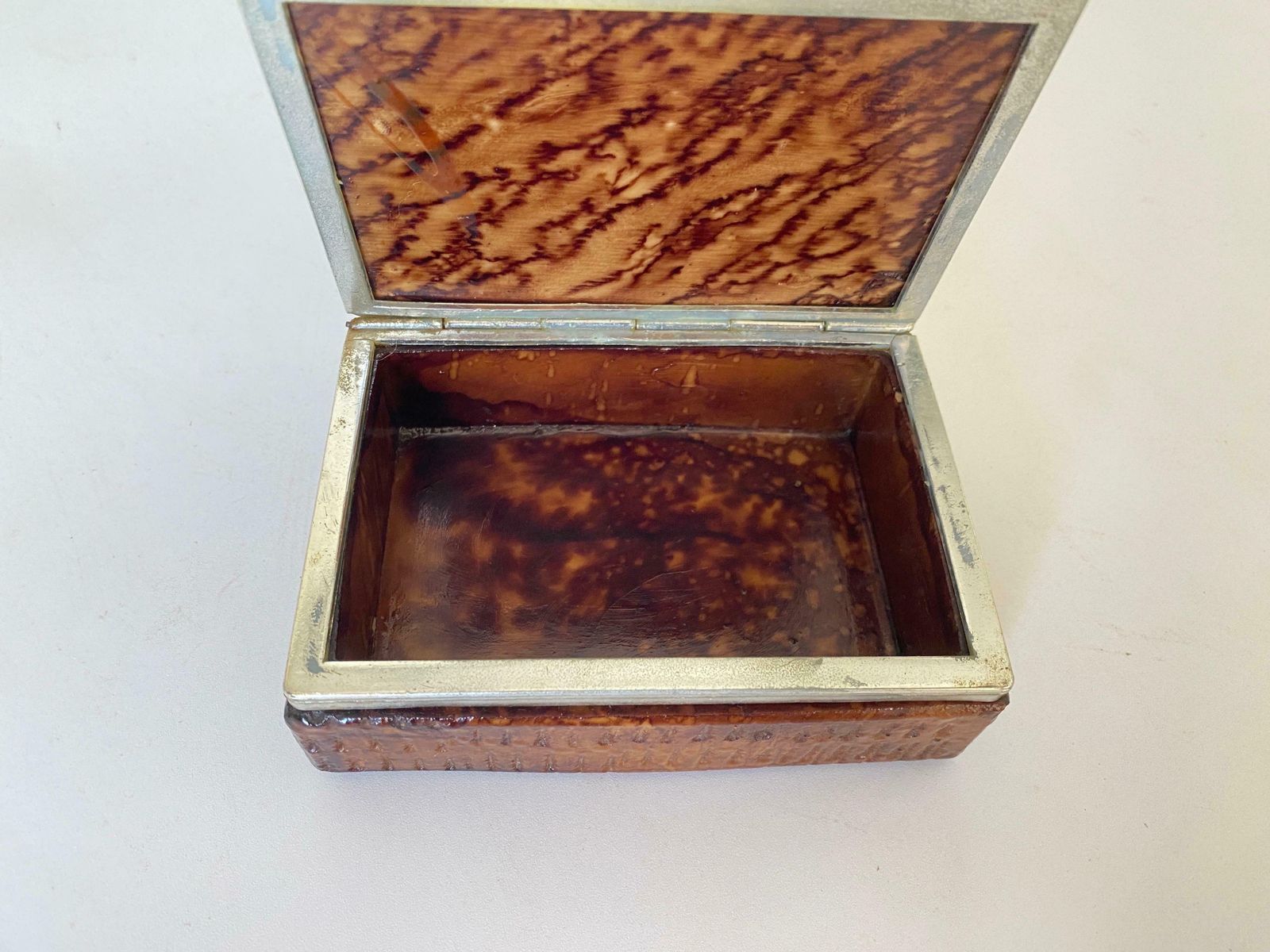 Onyx Box, Decorative, Or Jewellery Bo Brown, Made In Italy Circa 1970 photo furniture