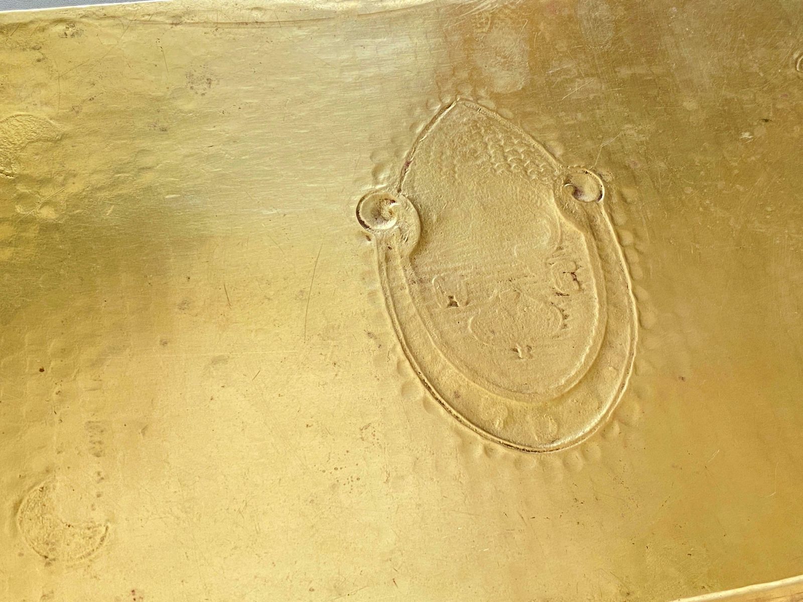 Platter In Brass, Art Deco Period, Gold Colour, 2 Signed, France 1940 photo furniture