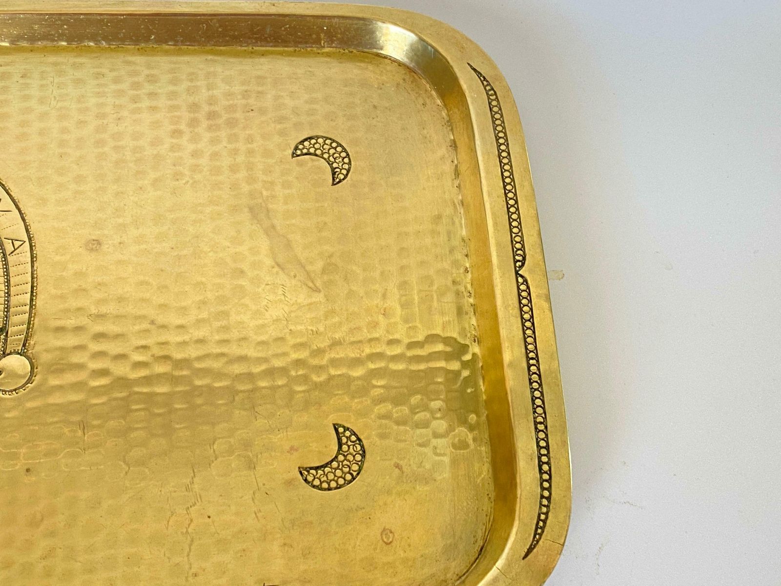 Platter In Brass, Art Deco Period, Gold Colour, 2 Signed, France 1940 photo 376.0