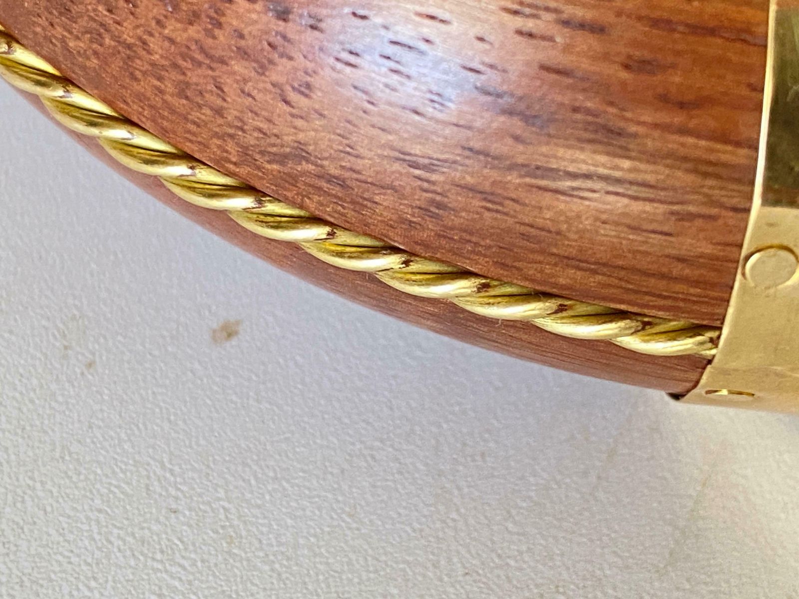 1970 Solid Wood And Brass Ashtray, France ,Brown And Gold Colour photo Home Decor