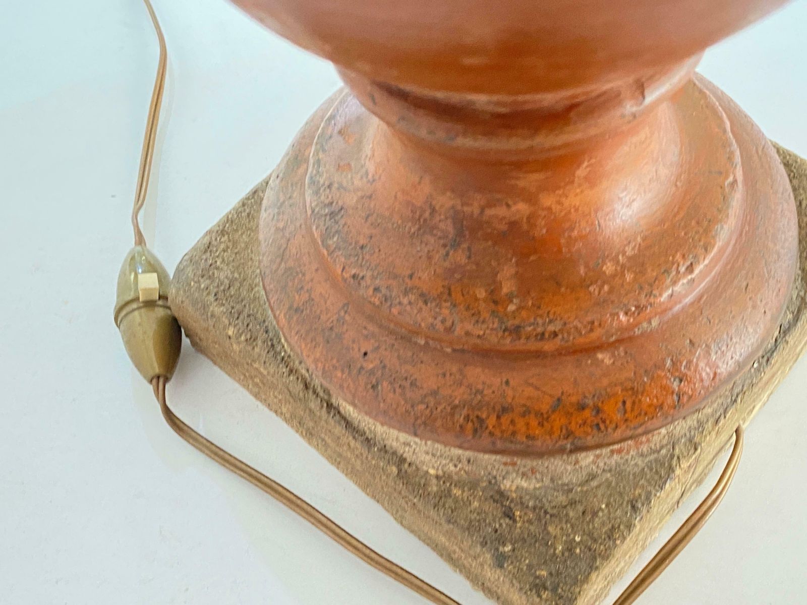 Tall French Neoclassical Terracotta Baluster Lamp, Brown Colour 19th Century photo 915.0