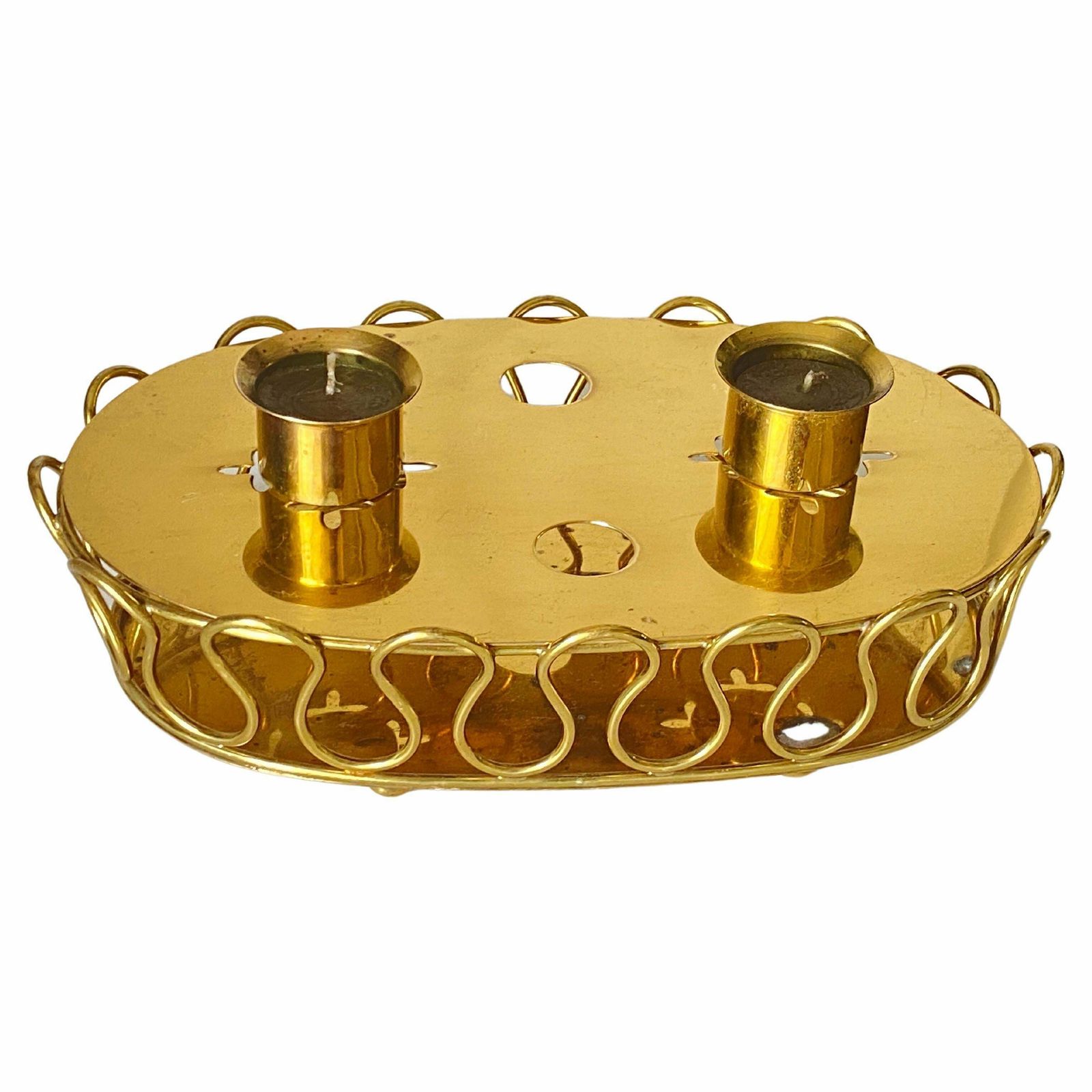 Platter In Brass, Candle Holder, Gold Colour, By Josef Frank 1940