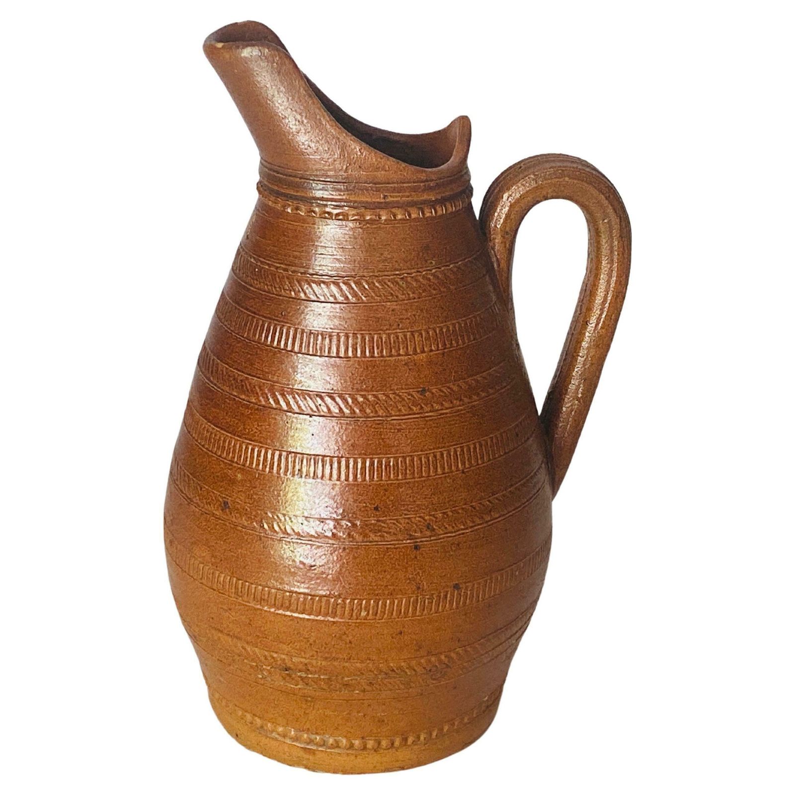 Stoneware Jug Pitcher Beautiful Patina From France Circa 1960 Brown