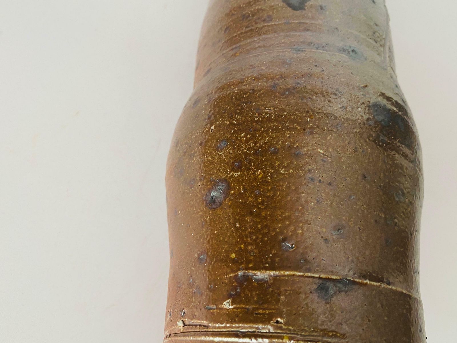 Cylender Ceramic Stoneware Vase La Borne France Circa 1960 Old Patina photo for sale