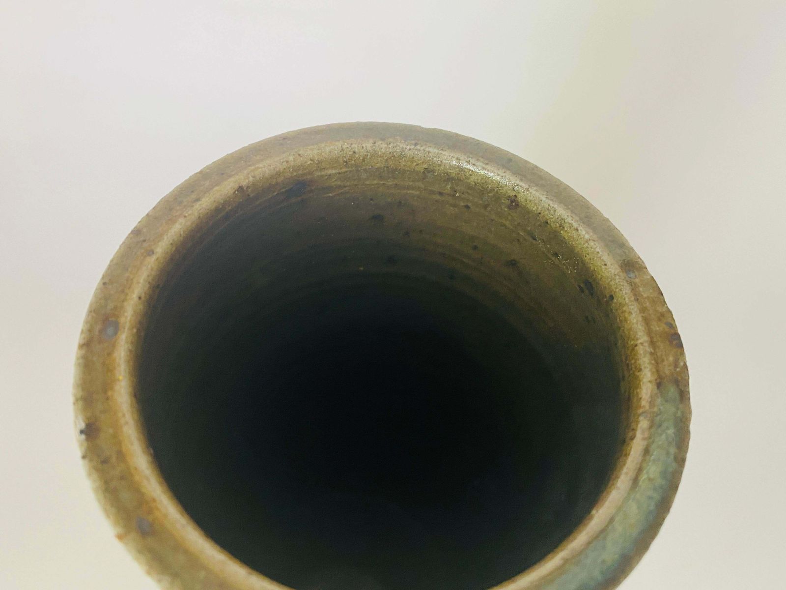 Cylender Ceramic Stoneware Vase La Borne France Circa 1960 Old Patina photo Home Decor