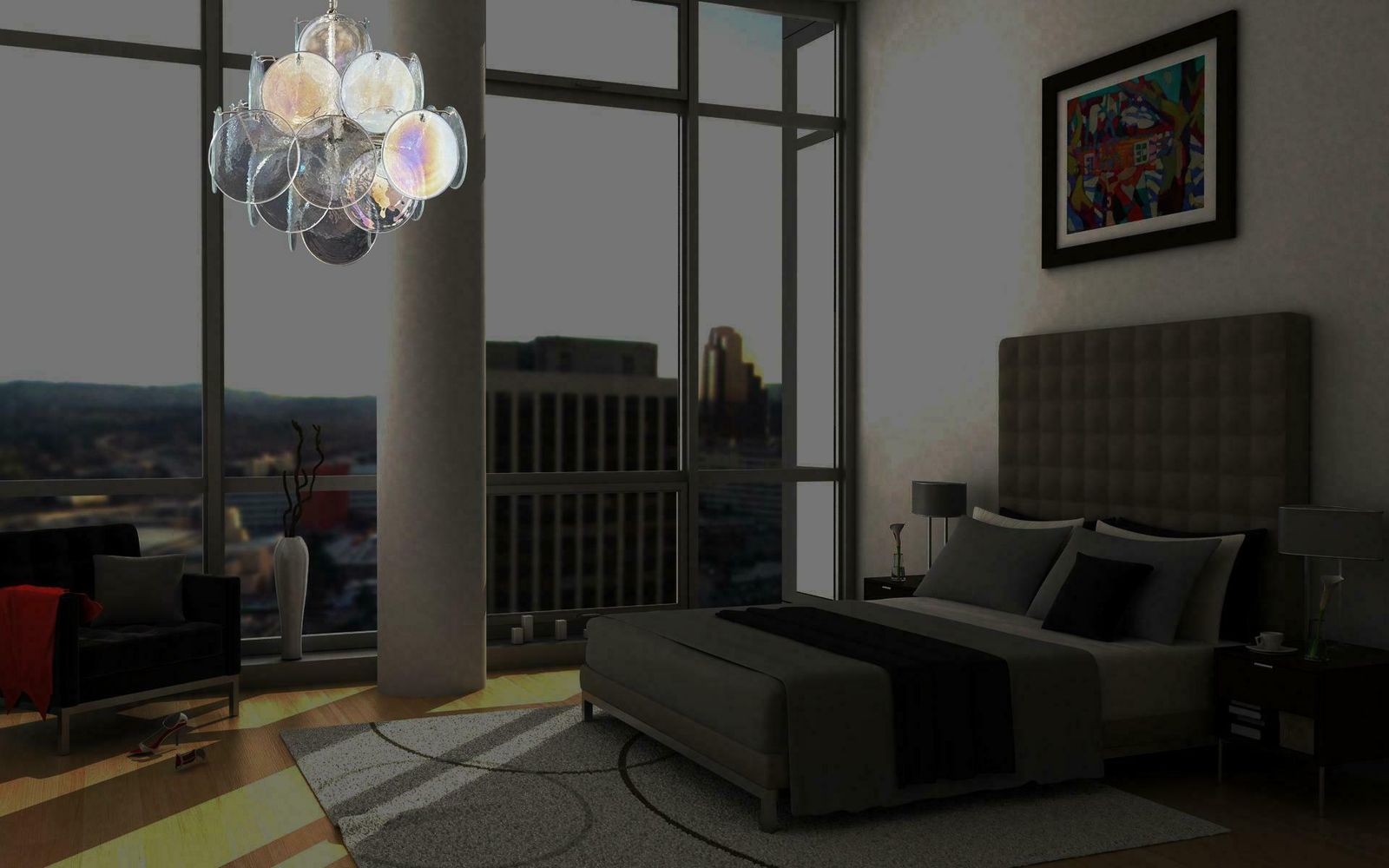 Elegant Vintage Italian Murano Chandelier In Vistosi Style. photo 969.0