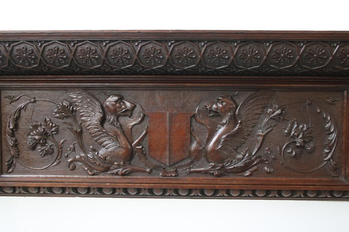 Large And Unusual Restored Reclaimed Antique Late Victorian Carved Oak Fireplace Surround photo 5750.0