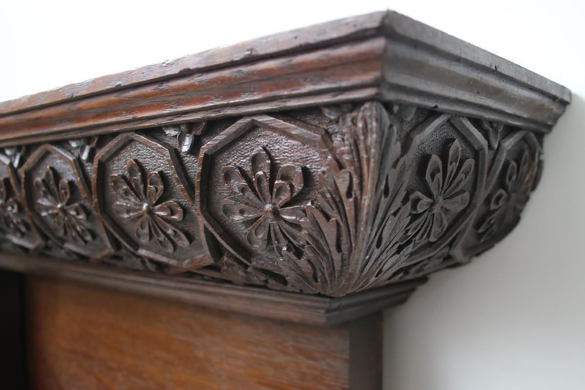 photo furniture Large And Unusual Restored Reclaimed Antique Late Victorian Carved Oak Fireplace Surround