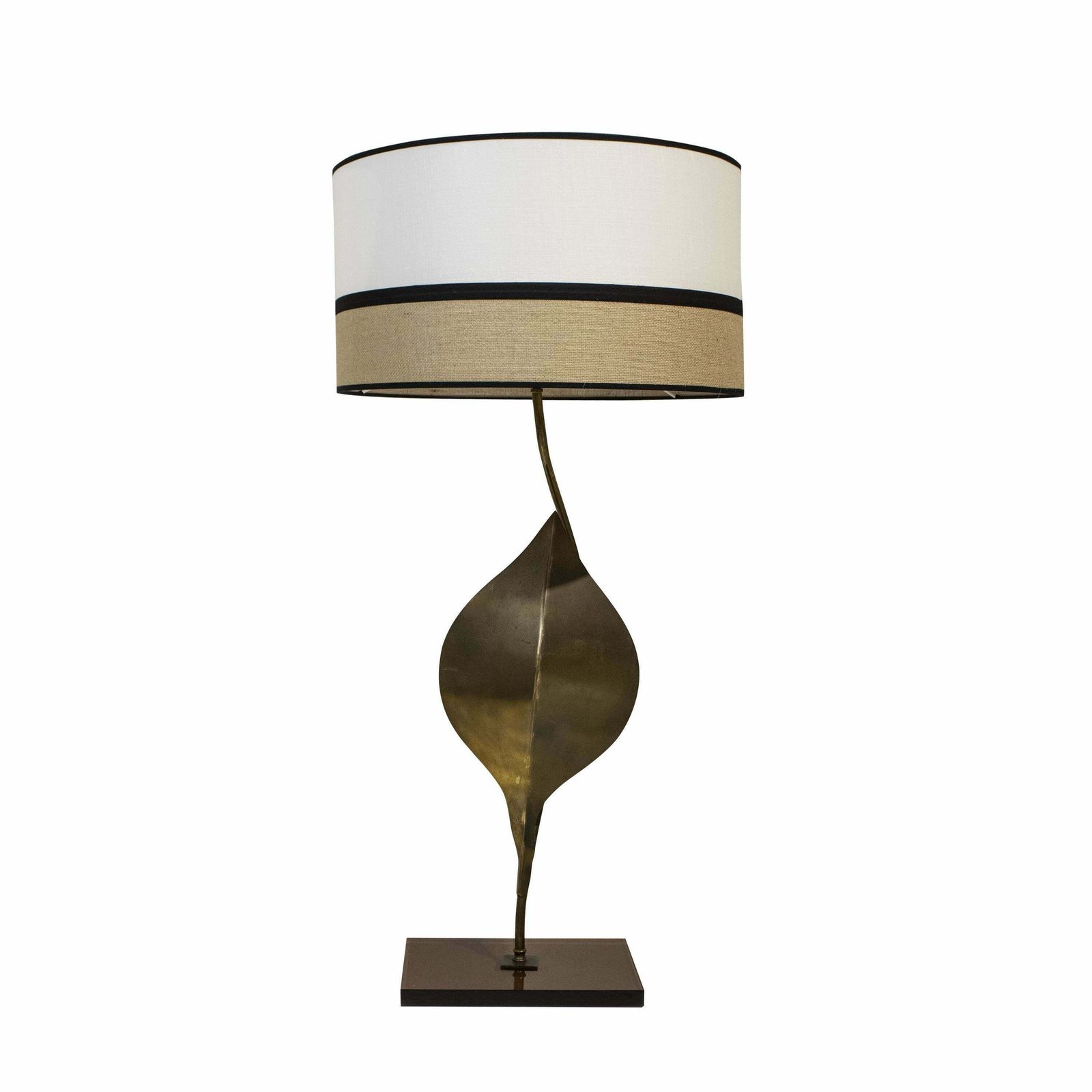 Mid Century Table Lamp With Natural Leaf Motifs, France, 1960s photo Lighting
