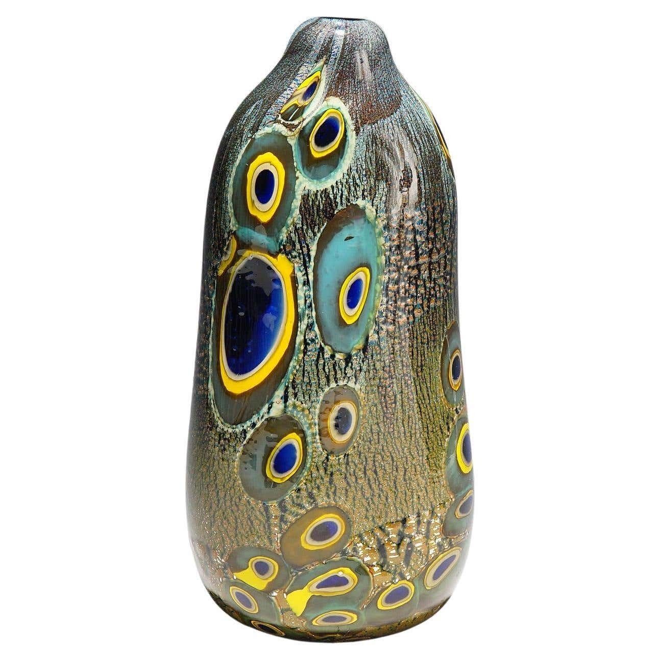 Large Art Glass Vase 'Yokohama' By Aldo Nason Murano