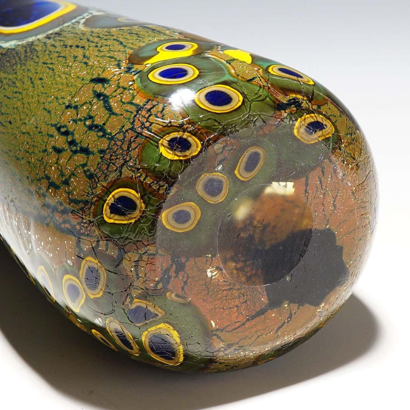 Large Art Glass Vase 'Yokohama' By Aldo Nason Murano photo vintage