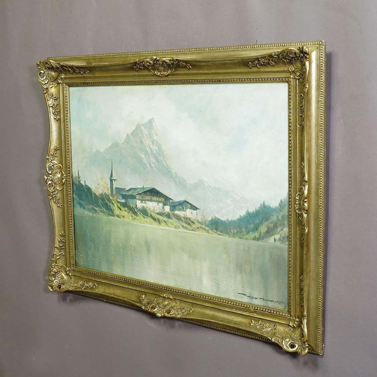 High Mountain Landscape With Alpine Lake Near Kufstein Ca. 1950s photo for sale